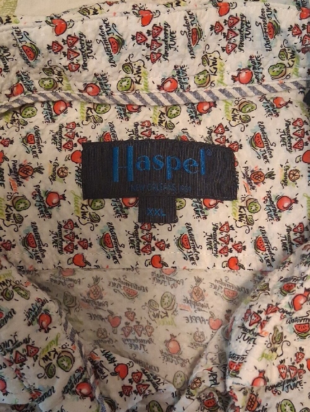 Haspel Seersucker Men’s Fruit-Print Casual Shirt - Picture 2 of 10